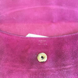 Pochette HERMES veau velours bordeaux