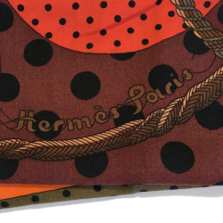 HERMES "Clic Clac à pois" shawl in cashmere and silk