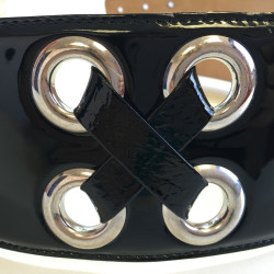 Belt Alexander McQUEEN patent leather black T75