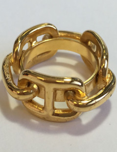 HERMES scarf ring chain Golden anchor