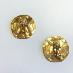 Boucles d'oreille clips YSL  SAINT LAURENT dorés vintage