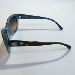 CHANEL sunglasses in Brown and blue two-tone plexi