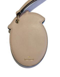 DELVAUX masked keyholder in green and pink leather