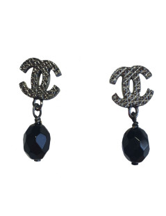 Clous d'oreilles ruthénium CHANEL