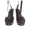 Sandals platform "Fence" CHANEL T39.5 black box set with Golden nails