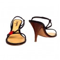 Sandales hautes CHANEL t.39.5 en cuir et coccinelle