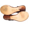 Sandales hautes CHANEL t.39.5 en cuir et bois foncé 