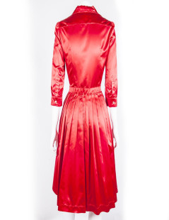 Dress PRADA T 40 IT / 36 en red silk re-release