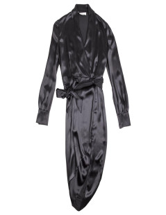 Robe YVES SAINT LAURENT T 38 FR en soie noire