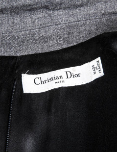  CHRISTIAN DIOR sheath dress in gray wool size 36EU