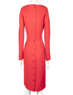 CHRISTIAN DIOR T 36/38 FR red dress in wool