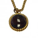 Necklace drop MARGUERITE DE VALOIS in brown glass paste