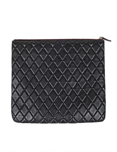 CHANEL black quilted pouch