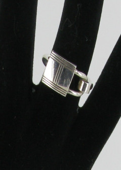 Bague argent massif cadenas HERMES