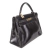 Sac Kelly 32 HERMES vintage cuir box noir