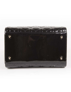 CHRISTIAN DIOR Lady Dior bag in black quilted patent leather