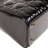 CHRISTIAN DIOR Lady Dior bag in black quilted patent leather