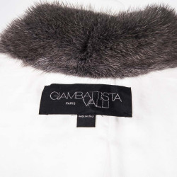 Veste GIAMBATTISTA VALLI T44it blanche col vison gris