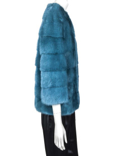 SIMONETTA RAVIZZA blue mink jacket size 42IT/38FR