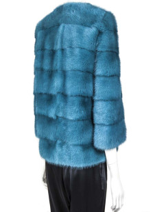 SIMONETTA RAVIZZA blue mink jacket size 42IT/38FR