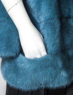 SIMONETTA RAVIZZA blue mink jacket size 42IT/38FR