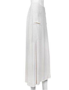 CHANEL white silk skirt, size 38FR