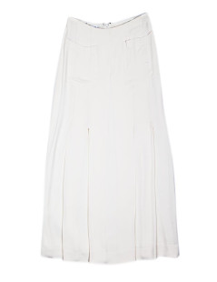 CHANEL white silk skirt, size 38FR