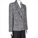 Veste CHANEL T 46 fr en tweed blanc gris et rose