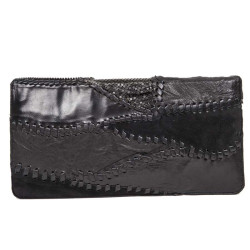 Pochette BALMAIN du soir patchwork en cuir noir