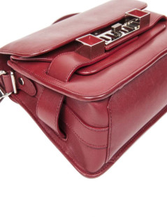 PROENZA SCHOULER PS11 double flap bag in burgundy smooth leather