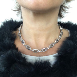 Collier HERMES chaîne d'ancre en argent massif