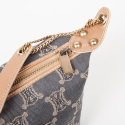 CÉLINE mini bag in blue denim monogram canvas and pink gold