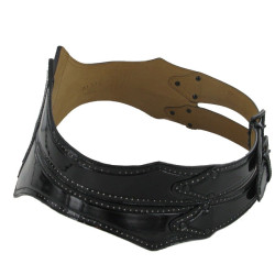 Ceinture cuir verni noir ALAIA