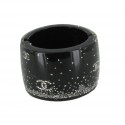 CHANEL cuff black resin encrusted with Rhinestones