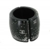 CHANEL cuff black resin encrusted with Rhinestones