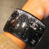 CHANEL cuff black resin encrusted with Rhinestones