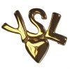 Broche YVES SAINT LAURENT YSL en métal doré