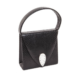 Evening bag in black python LALIQUE