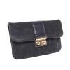 Clutch LOUIS VUITTON veau velours anthracite