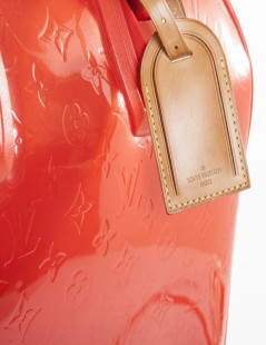 LOUIS VUITTON suitcase in orange patent leather 