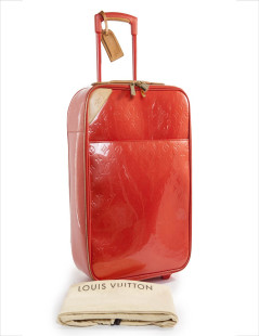 LOUIS VUITTON suitcase in orange patent leather 