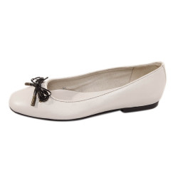 Ballerines CHANEL T 37 cuir blanc