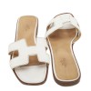 Mules Oran HERMES T 39.5 cuir blanc