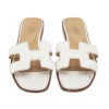 Oran HERMES T 39.5 en White Leather mules