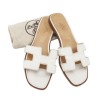 Mules Oran HERMES T 39.5 cuir blanc