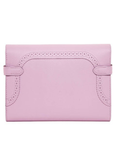 Pochette HERMES  Kelly Ghillies cuir grainé rose confetti