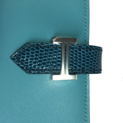 Portfolio Béarn HERMES leather and Blue lizard