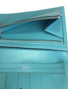 Portfolio Béarn HERMES leather and Blue lizard