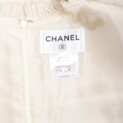 Robe CHANEL T 38 en tweed crème