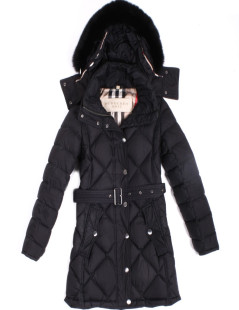 Jacket BURBERRY XS / T36 EN black with fur collar